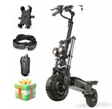 TIFGALOP Electric Scooter High Power Dual Drive 5600W Motor Up to 50 MPH and 60 Miles Range 11 Inch...